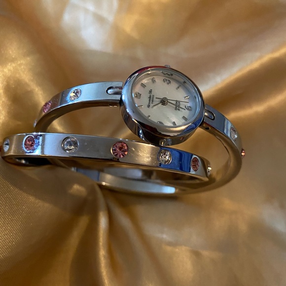 Alessandra Olla Double Bangle Crystal Watch - Picture 9 of 13